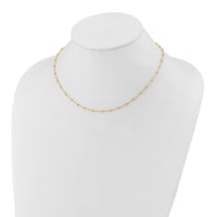 14K Polished and Diamond-cut Beaded Necklace