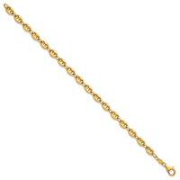 14K Polished Puffed Mariner 7.5 in Bracelet