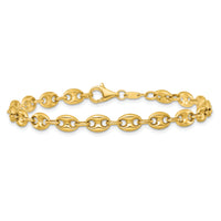 14K Polished Puffed Mariner 7.5 in Bracelet