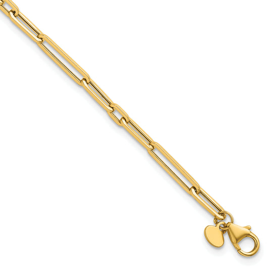 14k Polished 7.5in Paperclip Link Bracelet