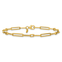 14k Polished 7.5in Paperclip Link Bracelet