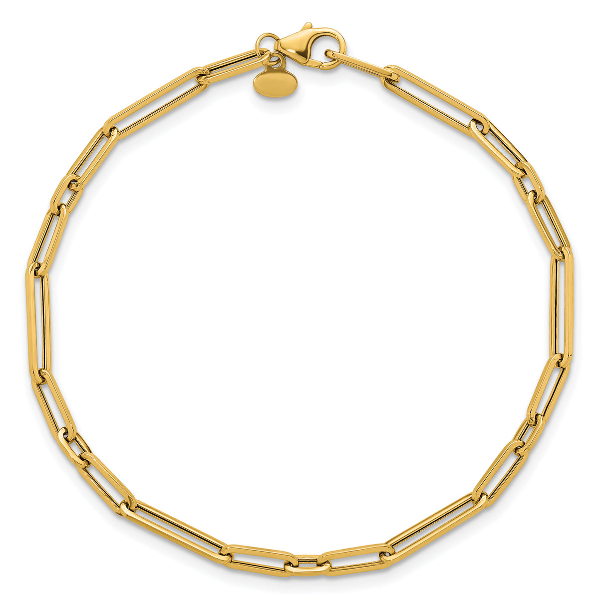 14k Polished 7.5in Paperclip Link Bracelet