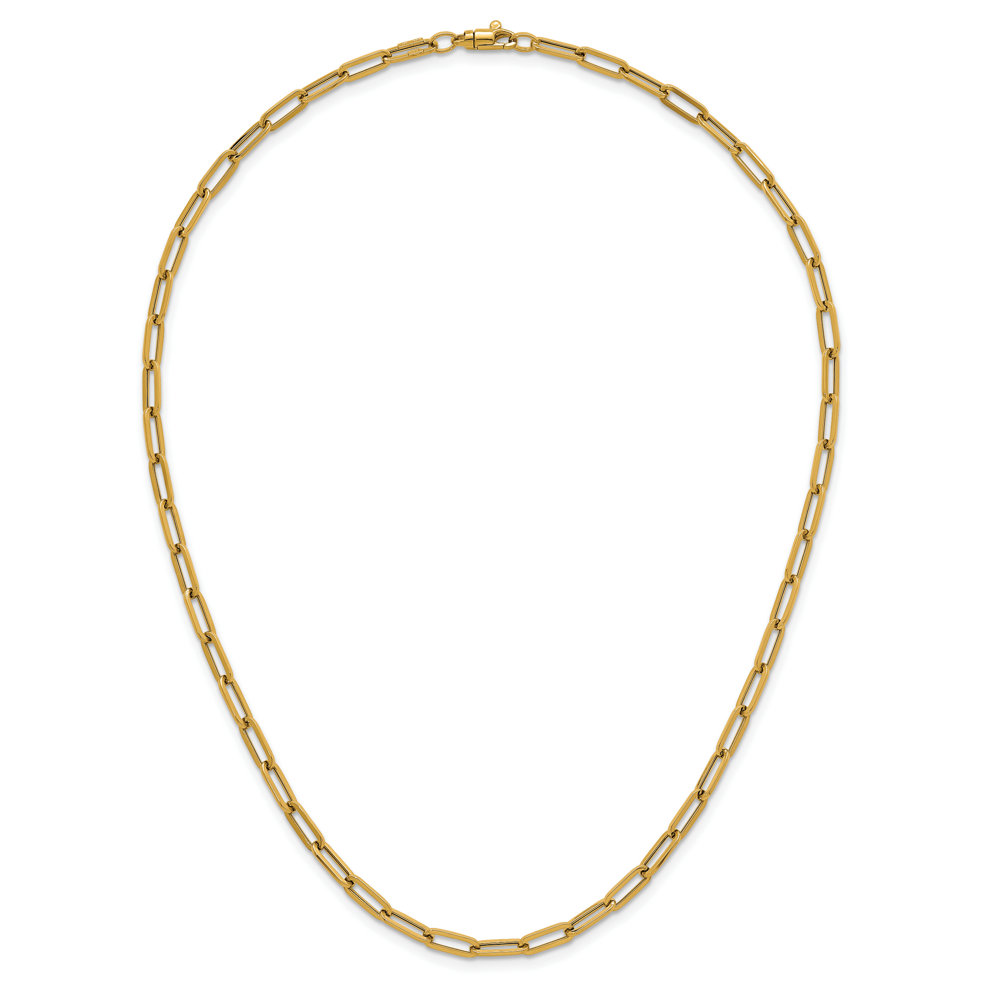 14k Polished 18in Paperclip Link Necklace