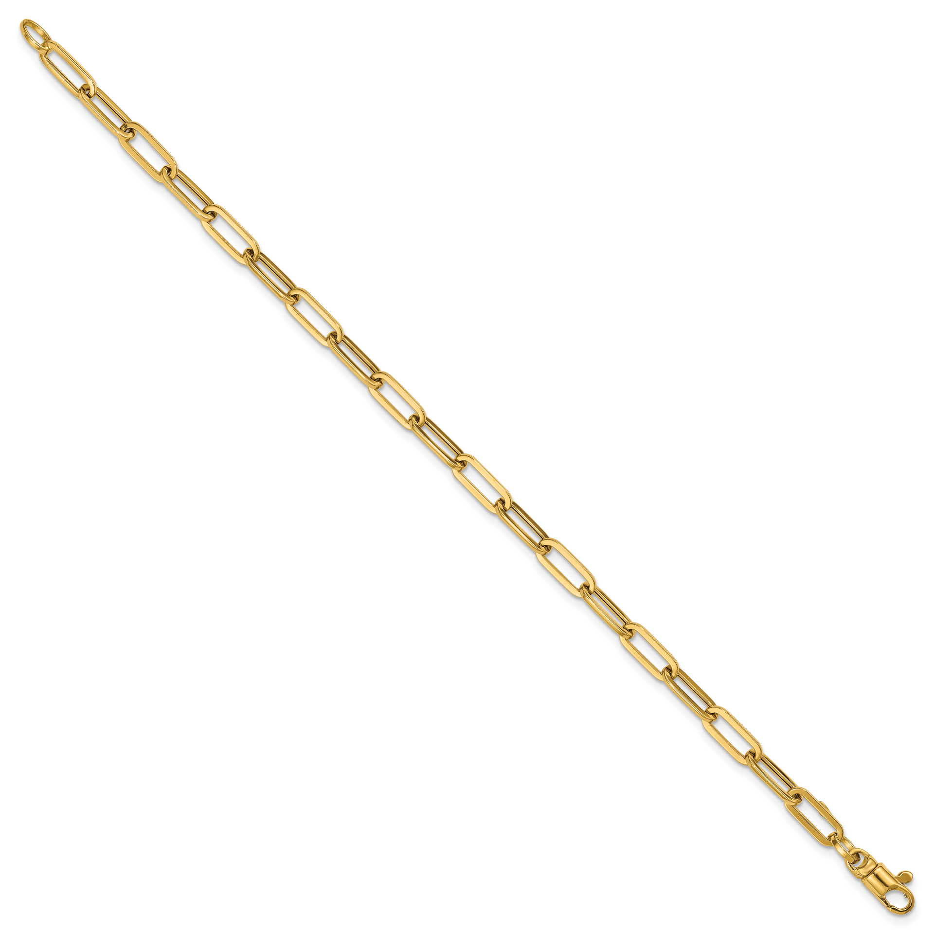 14k Polished 7.5in Paperclip Link Bracelet