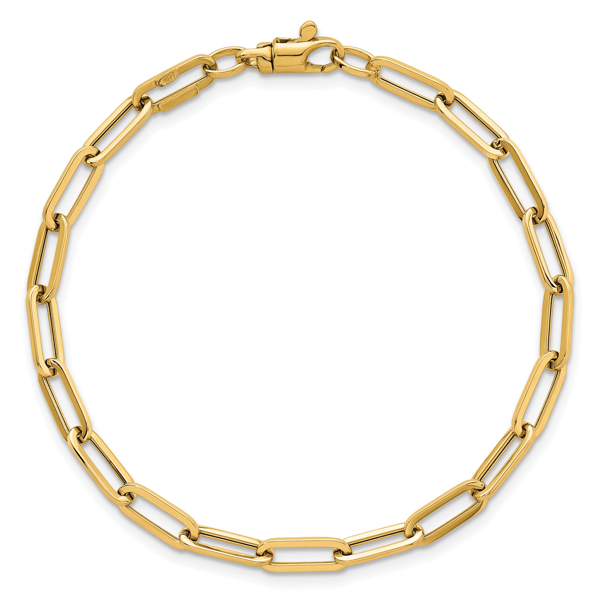 14k Polished 7.5in Paperclip Link Bracelet