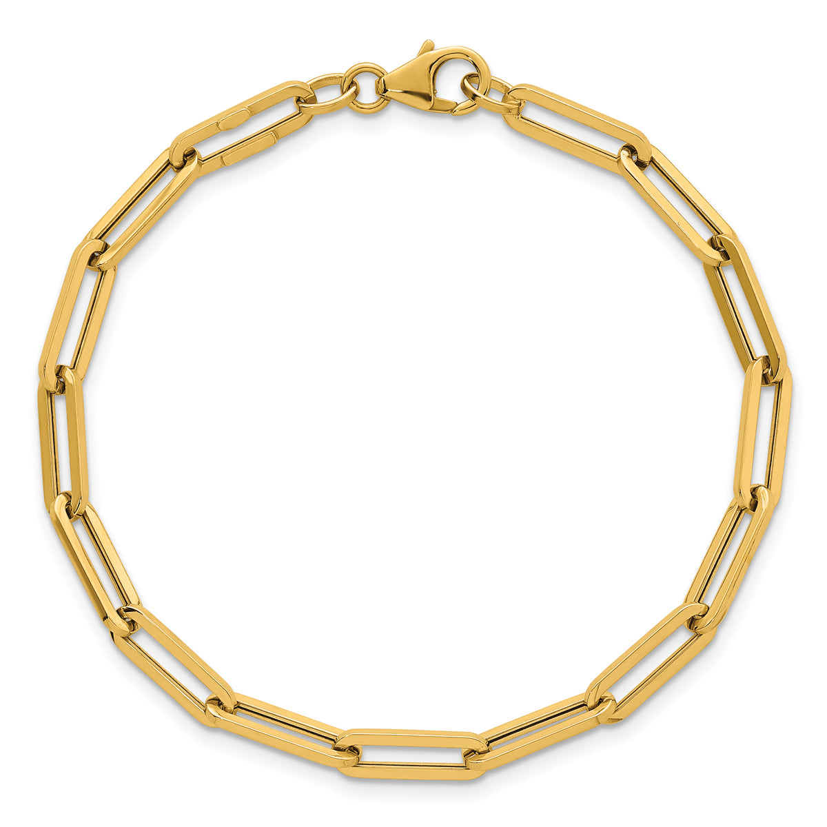 14k Polished 7.5in Paperclip Link Bracelet