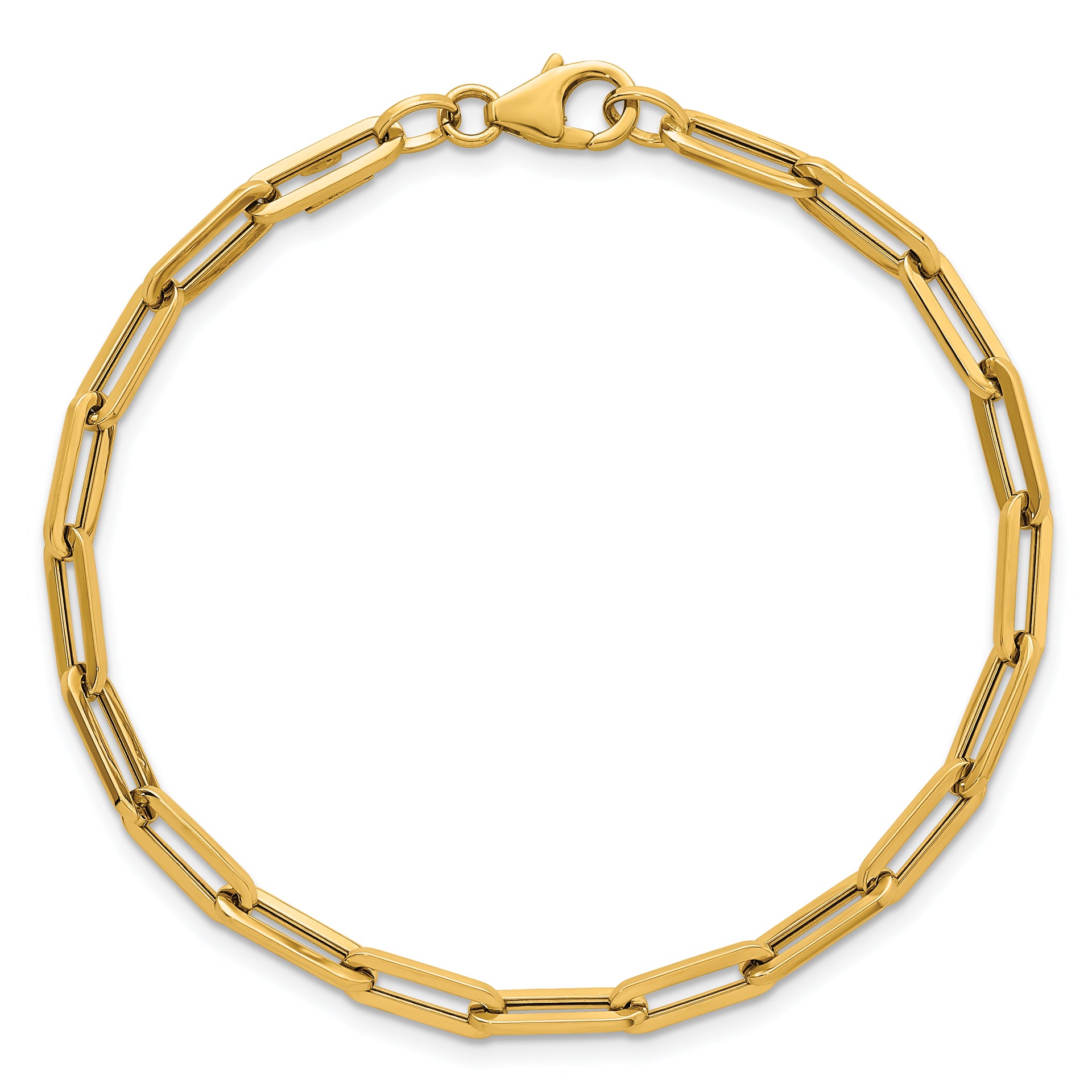 14k Polished 7.5in Paperclip Link Bracelet