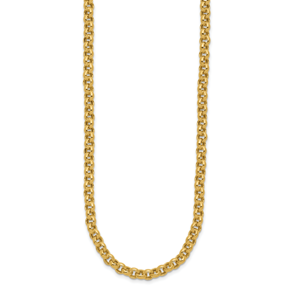 14k 18in 5mm Polished Fancy Rolo Link Necklace