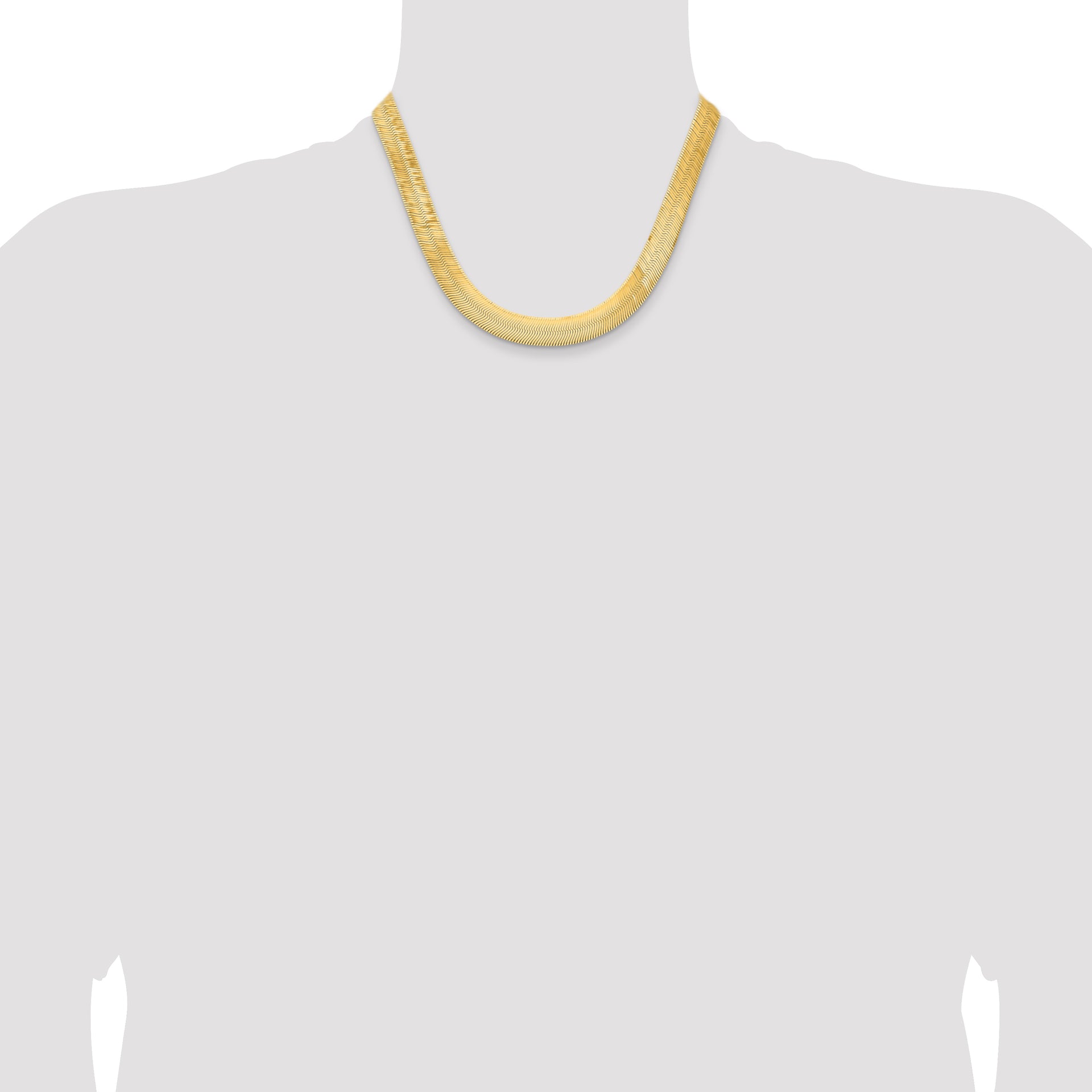 14k 10mm Silky Herringbone Chain