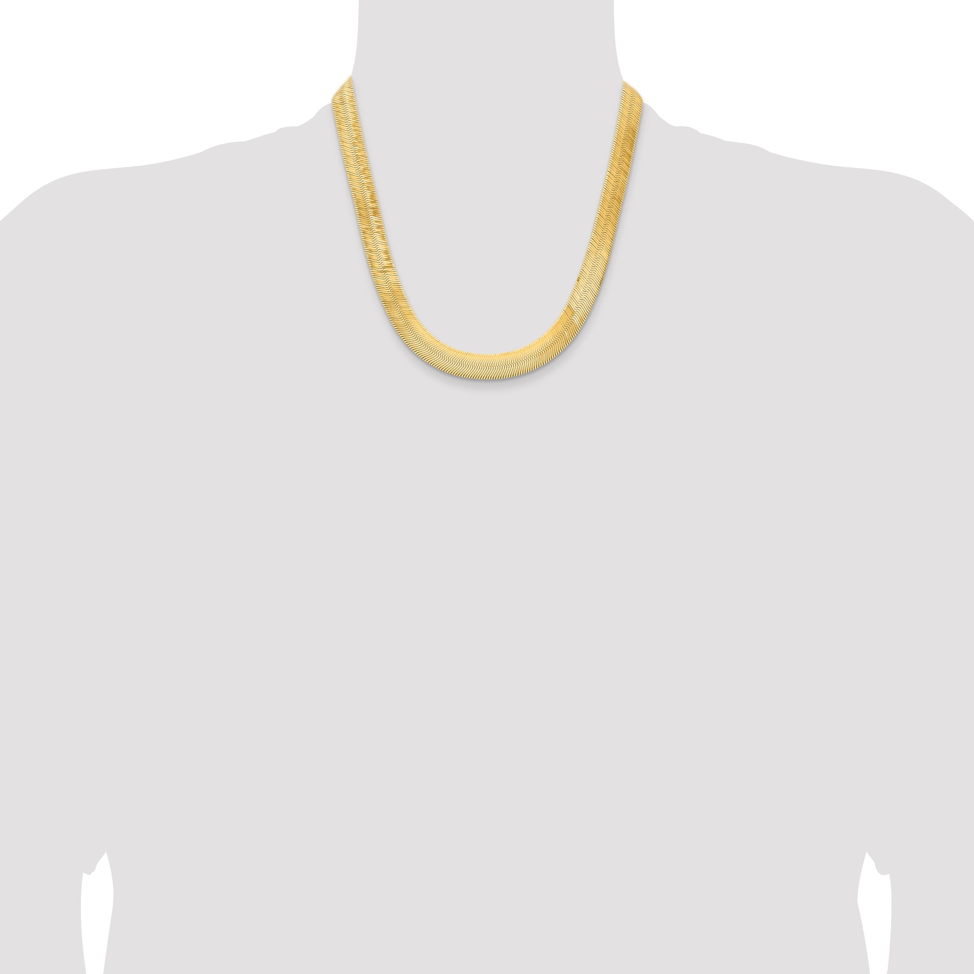 14k 10mm Silky Herringbone Chain