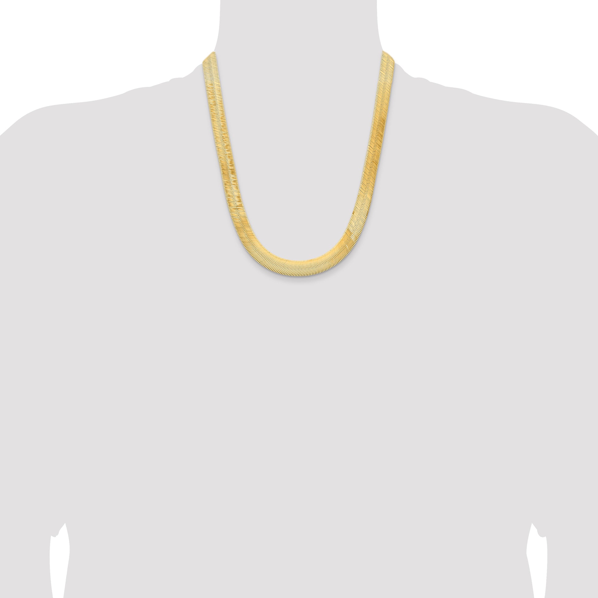 14k 10mm Silky Herringbone Chain