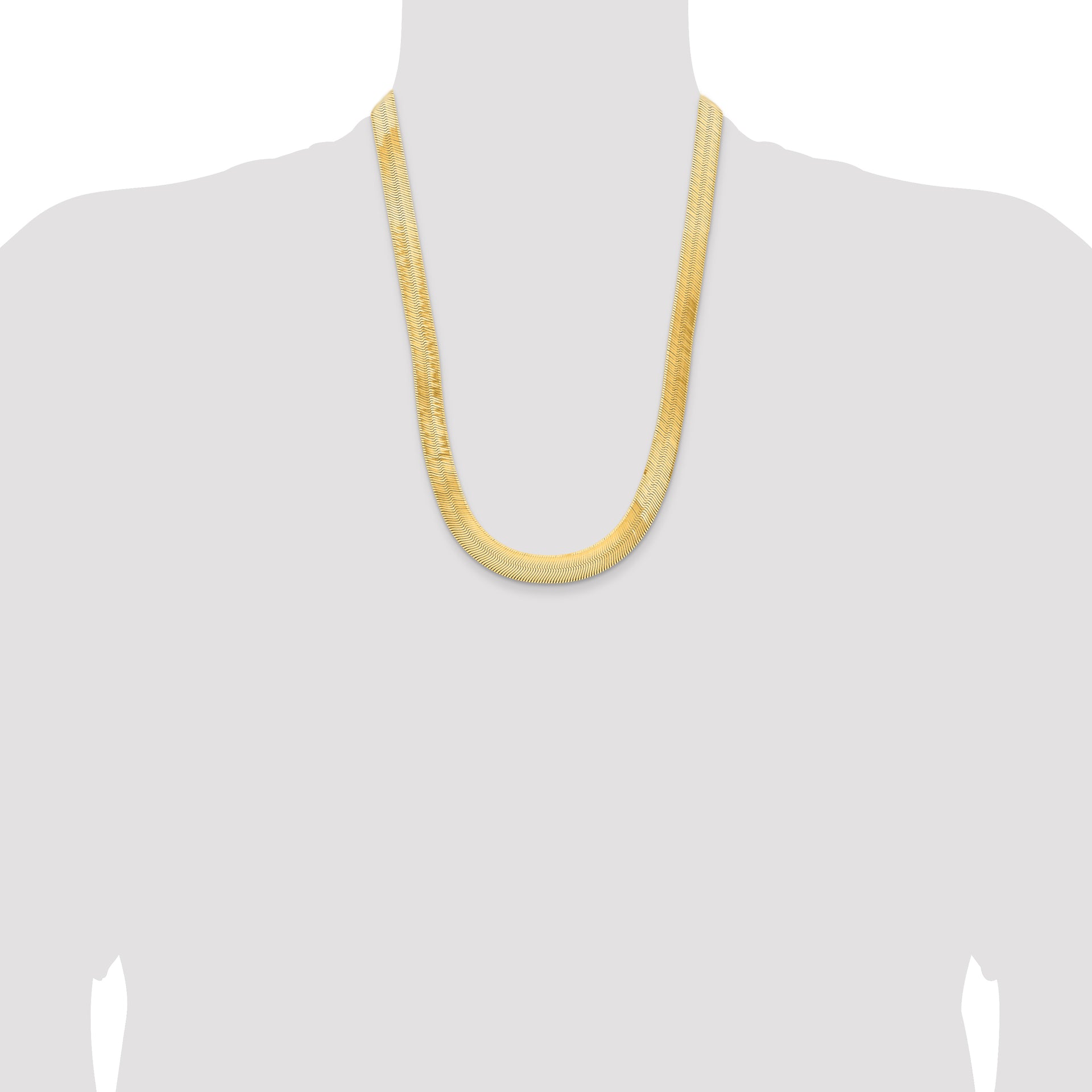 14k 10mm Silky Herringbone Chain