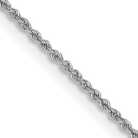 14k White Gold 1.5mm Solid Rope Chain