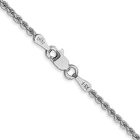 14k White Gold 2.0mm Solid Rope Chain