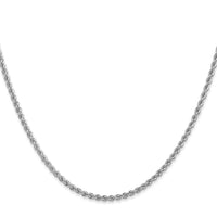 14k White Gold 2.25mm Solid Rope Chain