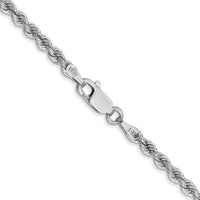 14k White Gold 2.75mm Solid Rope Chain