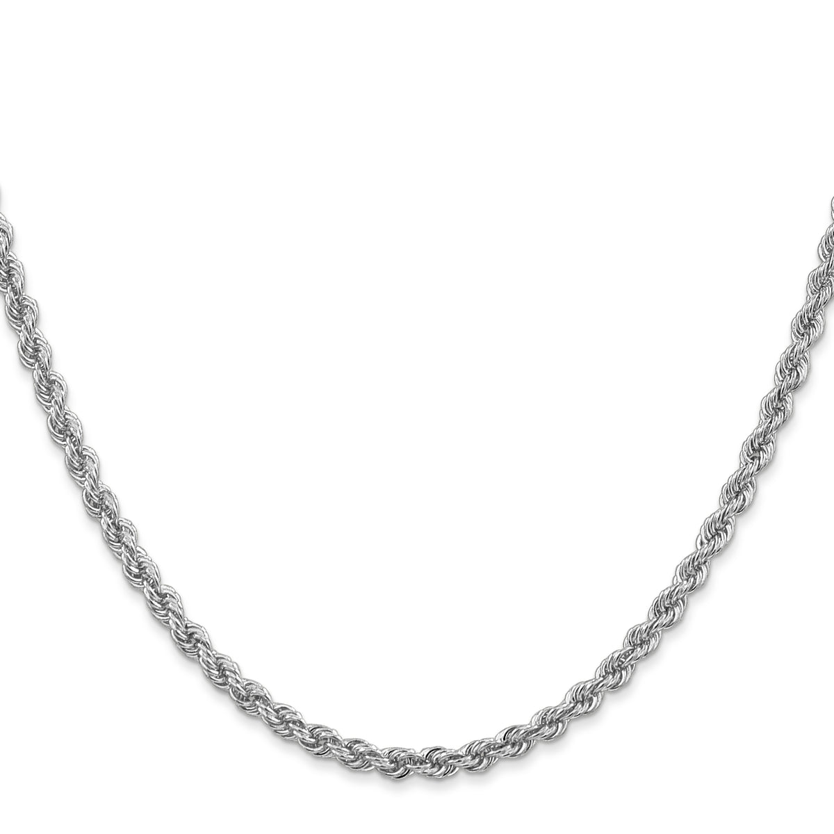 14k White Gold 3.0mm Solid Rope Chain
