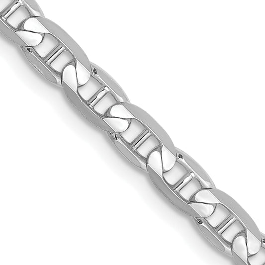 14k White Gold 3.75mm Concave Anchor Chain