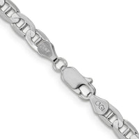 14k White Gold 4.5mm Concave Anchor Chain