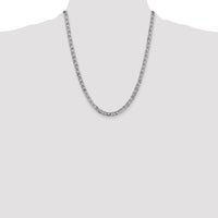 14k White Gold 4.5mm Concave Anchor Chain