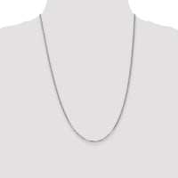 14k White Gold 2.2mm Flat Beveled Curb Chain