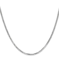 14k White Gold 2.2mm Flat Beveled Curb Chain
