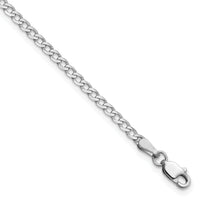 14k White Gold 2.2mm Flat Beveled Curb Chain