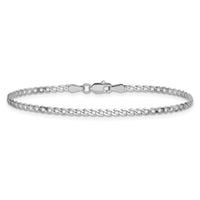 14k White Gold 2.2mm Flat Beveled Curb Chain