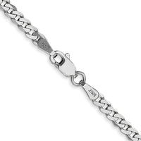 14k White Gold 2.9mm Flat Beveled Curb Chain