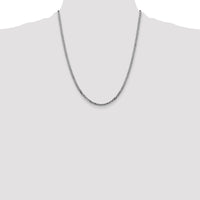 14k White Gold 2.9mm Flat Beveled Curb Chain