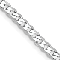 14k White Gold 2.9mm Flat Beveled Curb Chain