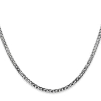 14k White Gold 2.9mm Flat Beveled Curb Chain