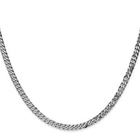 14k White Gold 3.9mm Flat Beveled Curb Chain