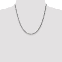 14k White Gold 3.9mm Flat Beveled Curb Chain