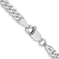 14k White Gold 3.9mm Flat Beveled Curb Chain