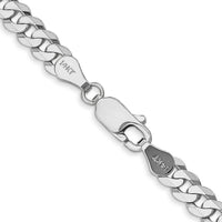14k White Gold 4.75mm Flat Beveled Curb Chain