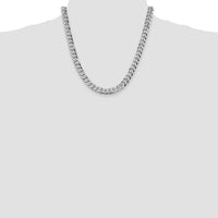 14k White Gold 8.5mm Flat Beveled Curb Chain