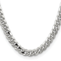 14k White Gold 8.5mm Flat Beveled Curb Chain