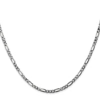 14k White Gold 2.75mm Flat Figaro Chain