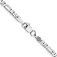 14k White Gold 2.75mm Flat Figaro Chain
