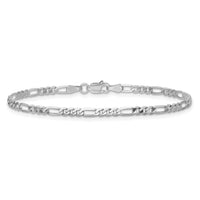 14k White Gold 2.75mm Flat Figaro Chain