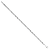 14k White Gold 3mm Flat Figaro Chain Anklet