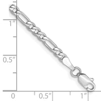 14k White Gold 3mm Flat Figaro Chain Anklet
