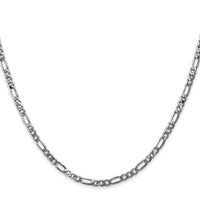 14k White Gold 3mm Flat Figaro Chain