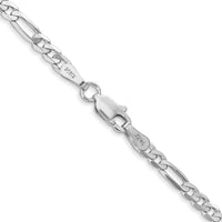 14k White Gold 3mm Flat Figaro Chain