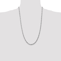 14k White Gold 3mm Flat Figaro Chain