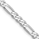 14k White Gold 4mm Flat Figaro Chain