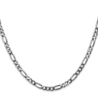 14k White Gold 4mm Flat Figaro Chain