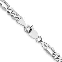 14k White Gold 4mm Flat Figaro Chain