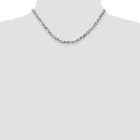 14k White Gold 4mm Flat Figaro Chain